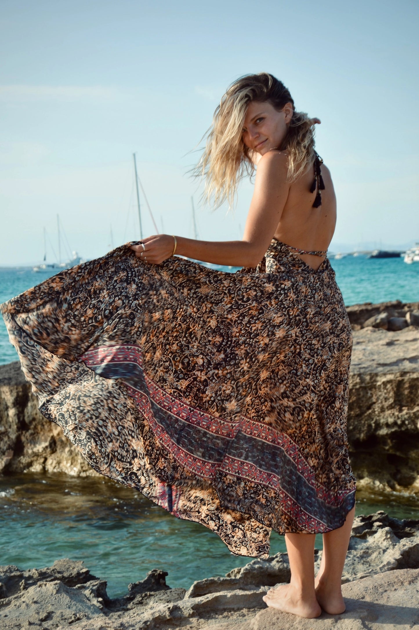 BOHO LUZ DEL ALBA – Women's Boho Silk-Blend Dress (Lightweight, Summer Style)